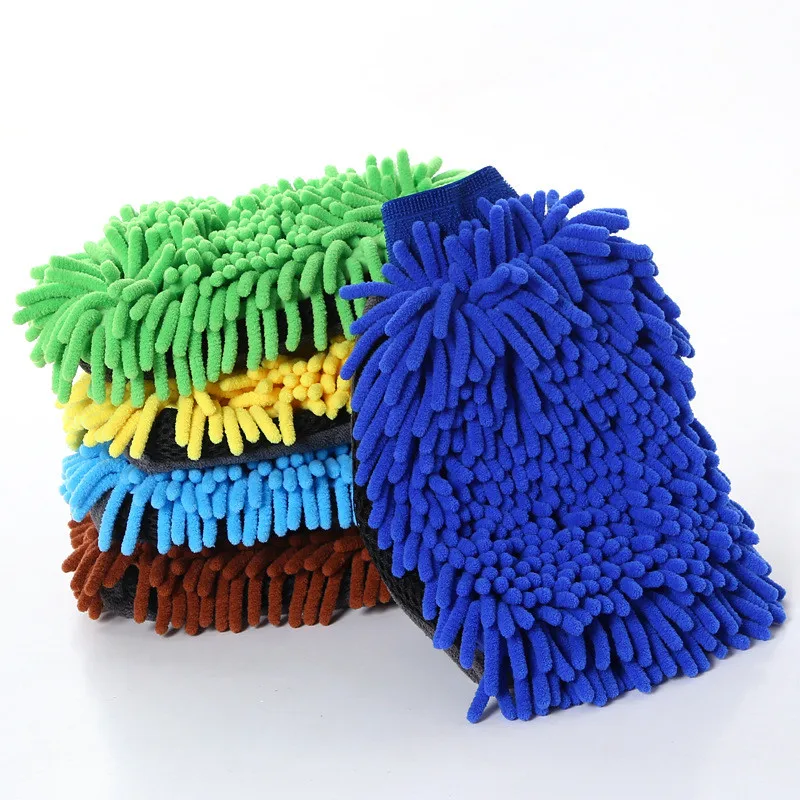 Luvas Grossas De Chenille Para Lavagem Carros – Lã Coral Super Macias Espuma E Esfregar Limpeza Dupla Face Sem Arr
