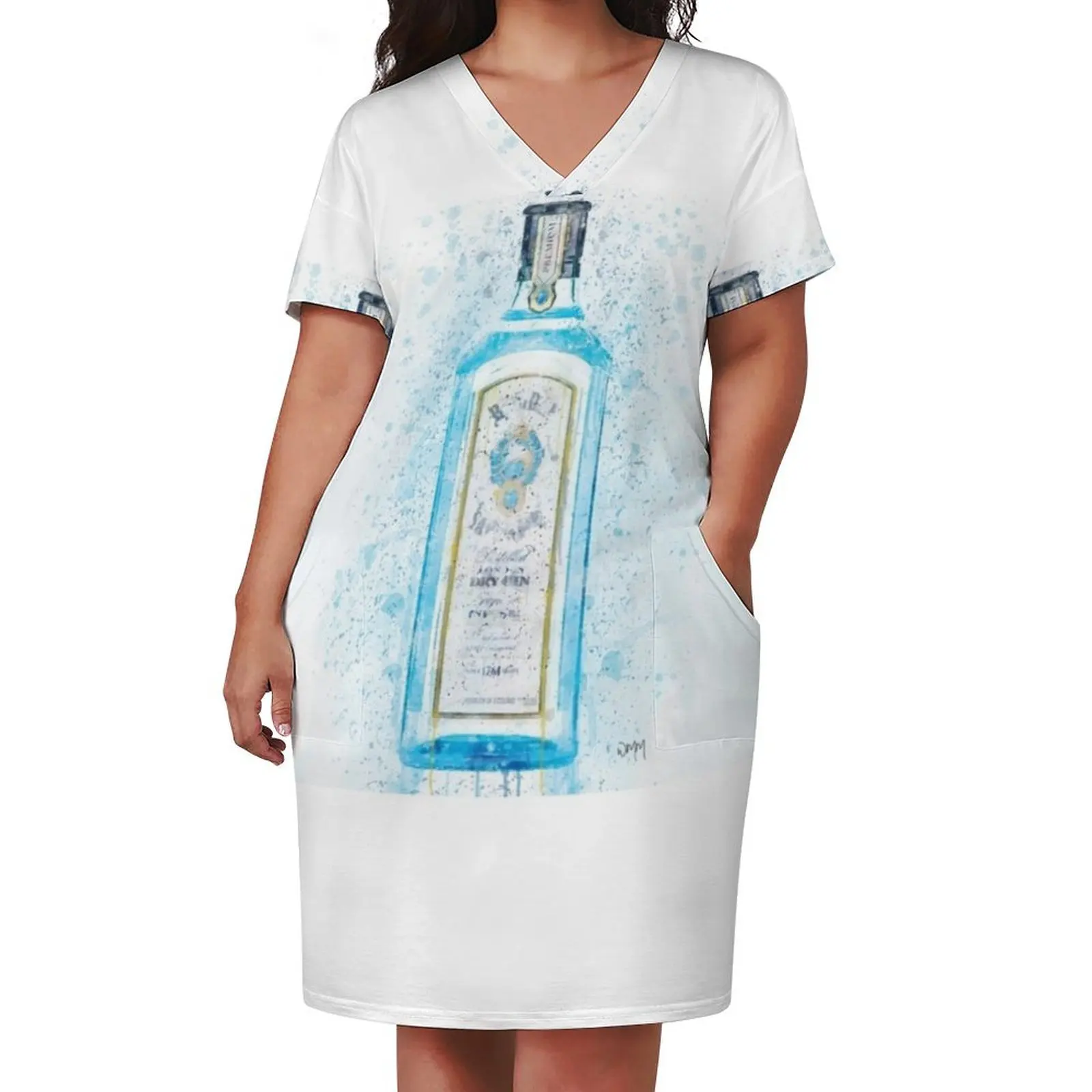 Женское свободное платье из полиэстера и спандекса