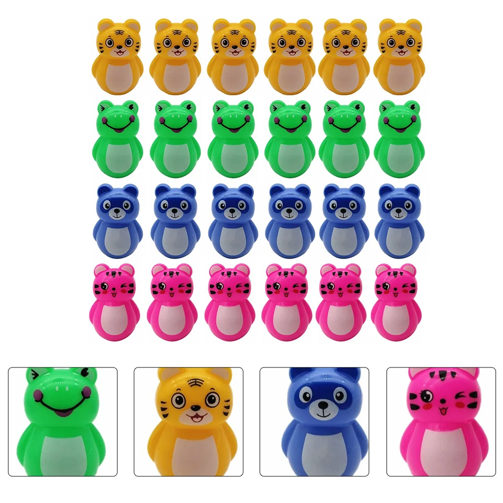 

24 Pcs Tumbler Toy Kids Bath Toys Weeble Wobble Toys Baby Bath Toy Miniature Baby Shaker Eggs Abs Tummy Time Toy Child