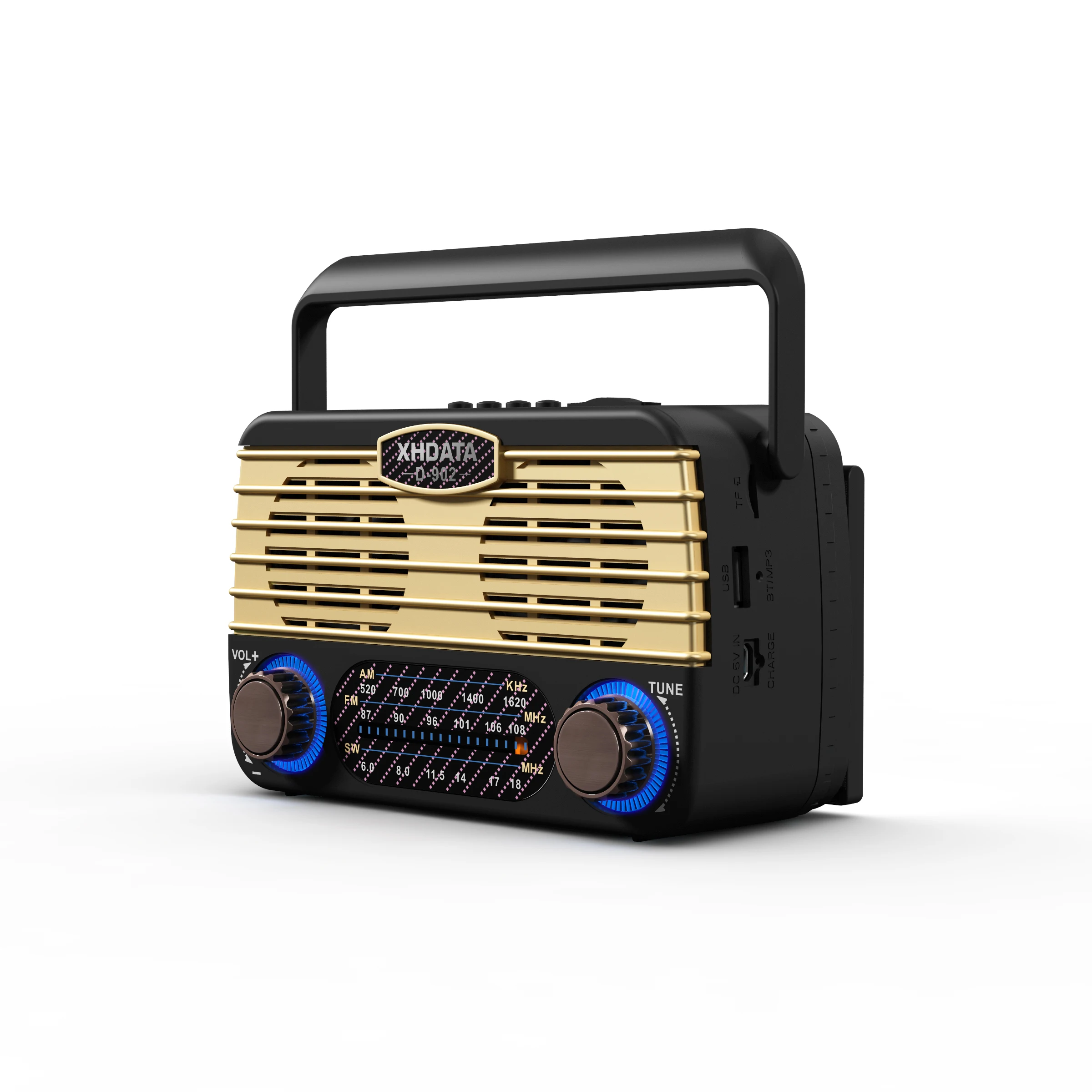 XHDATA D-902 радио FM USB SW AM приемник Солнечный портативный Bluetooth совместимые колонки