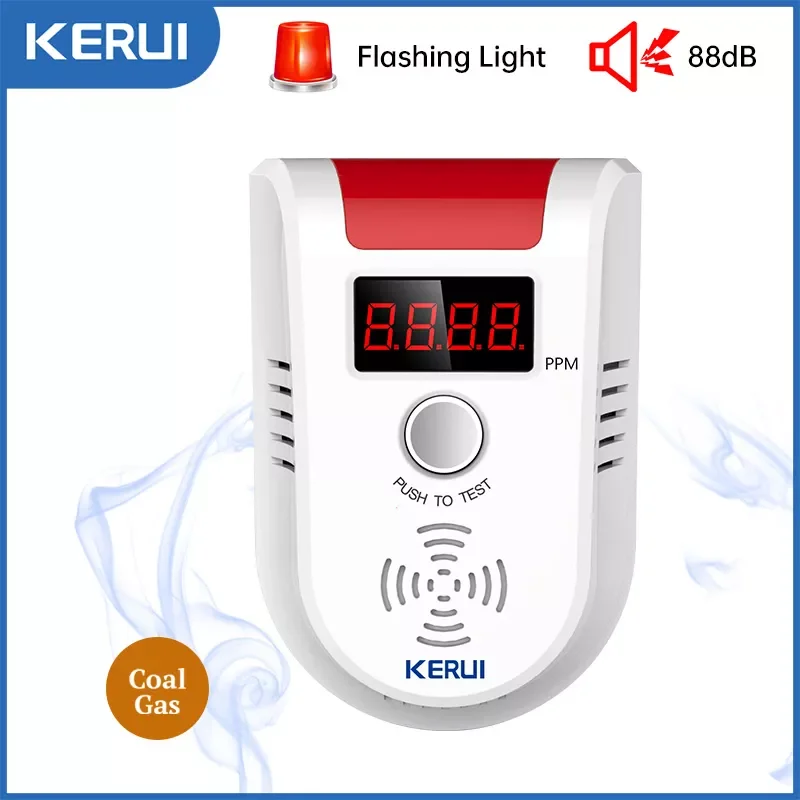 

KERUI GD13 LPG GAS Detector Alarm Wireless Digital LED Display Natural Leak Combustible Gas Detector For Home Alarm System