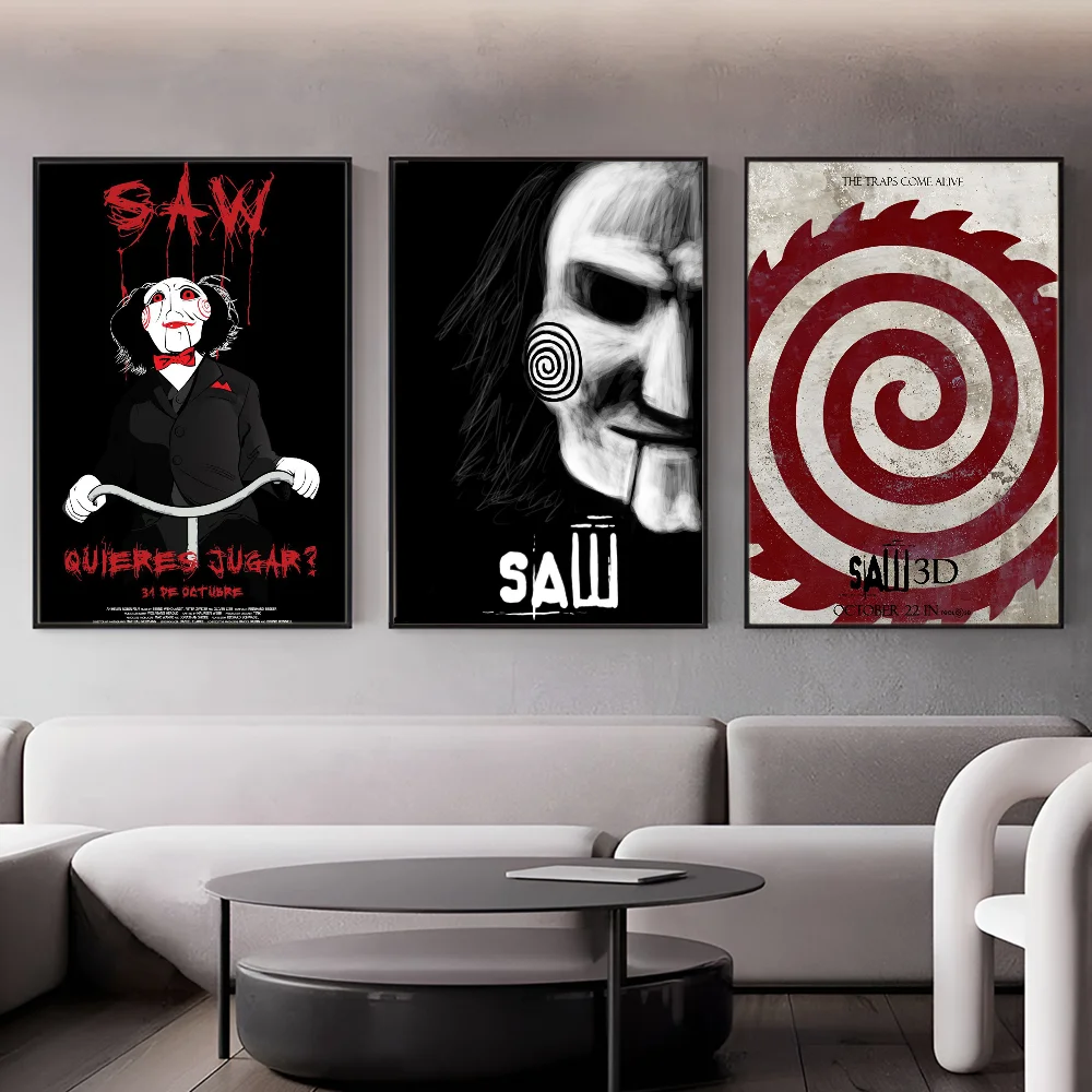 Плакаты из аниме ужасные фильмы пилы клейкие декоративные картины настенное