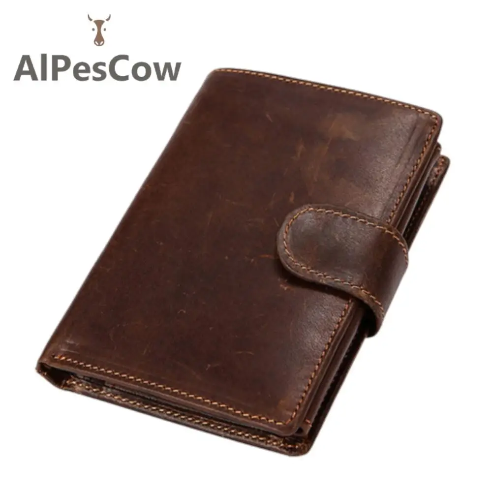 

Vintage Men's Genuine Leather Wallet 100% Italy Alps Cowhide Money Credit Card Holders High Quality Male Coin Pocket Minimalist