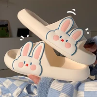 new fashion summer couple cute rabbit adult slippers non slip thick bottom beach indoor and outdoor slippers men and women drag