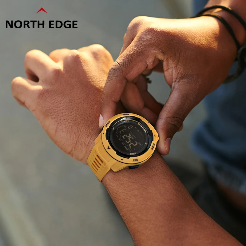 Часы NORTH EDGE мужские цифровые с шагомером спортивные военные водонепроницаемые