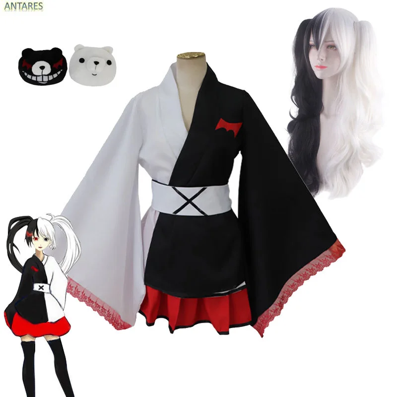 

Anime Danganronpa Monokuma Cosplay Costumes Kimono Halloween Costumes for Women Dress Party Uniform Suit Playing Vestido Role