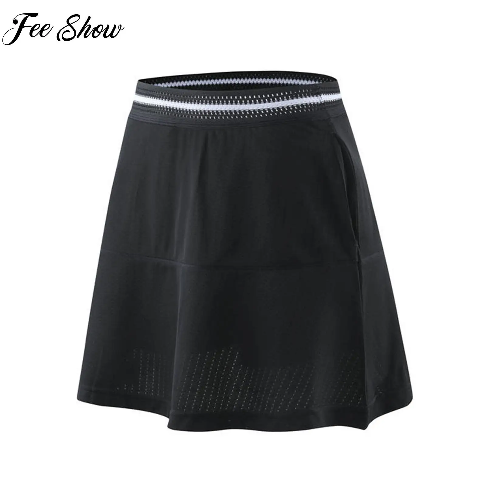 

Kids Girls Breathable Tennis Skirt Quick-Drying Built-in Shorts Skirts with Pockets for Golf Badminton Ping Pong