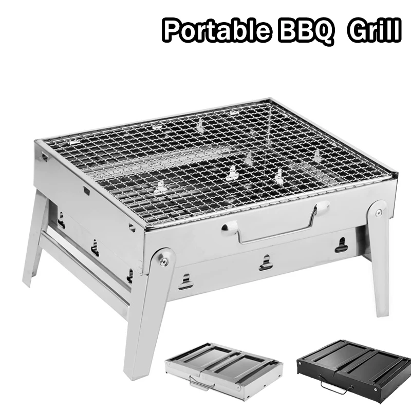 

BBQ Grills Portable Foldable Patio Barbecue Charcoal Grill Stove Stainless Steel Outdoor Camping Picnic 85DA