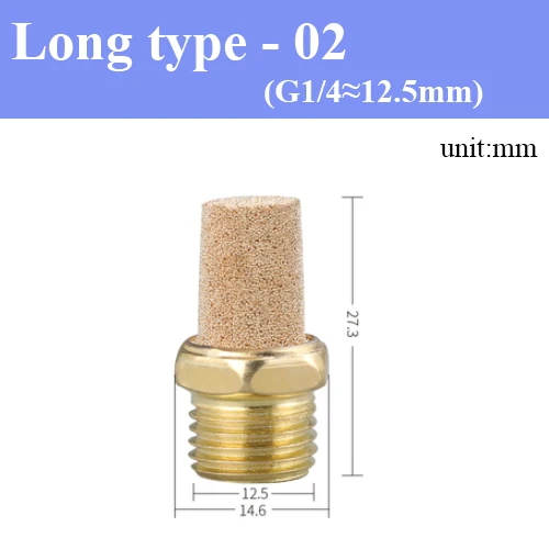 Регулируемый пневматический глушитель из латуни 1/8 1/4 3/8 1/2 BSP