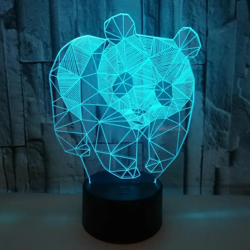 New Panda Colorful Touch 3d Night light Crack Stereo Vision 3d Table Night Lamp Christmas Tree Decorations Led Light