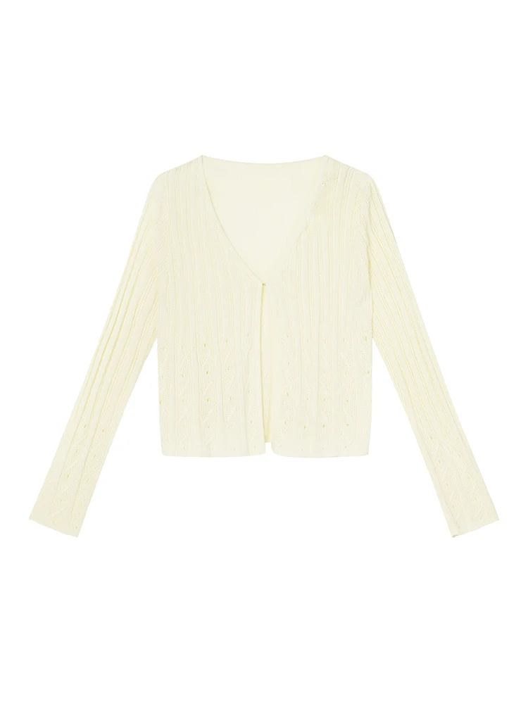 Женский кардиган с полосками Hello Cannon элегантный тонкий вязаный и лето 2024