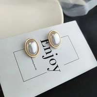 s925 silver needle design exaggerated pearl earrings oval rhinestone earrings super flash crystal earrings women