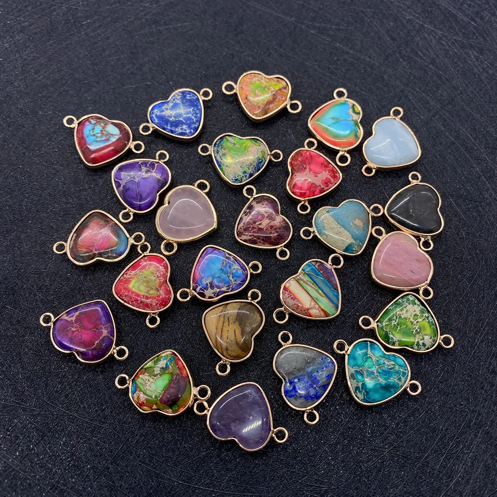 

Natural Imperial Stone Lapis Lazuli Connector Pendants Jewelry DIY Necklace Bracelets Sea Sediment Labradorite Amethyst Charms