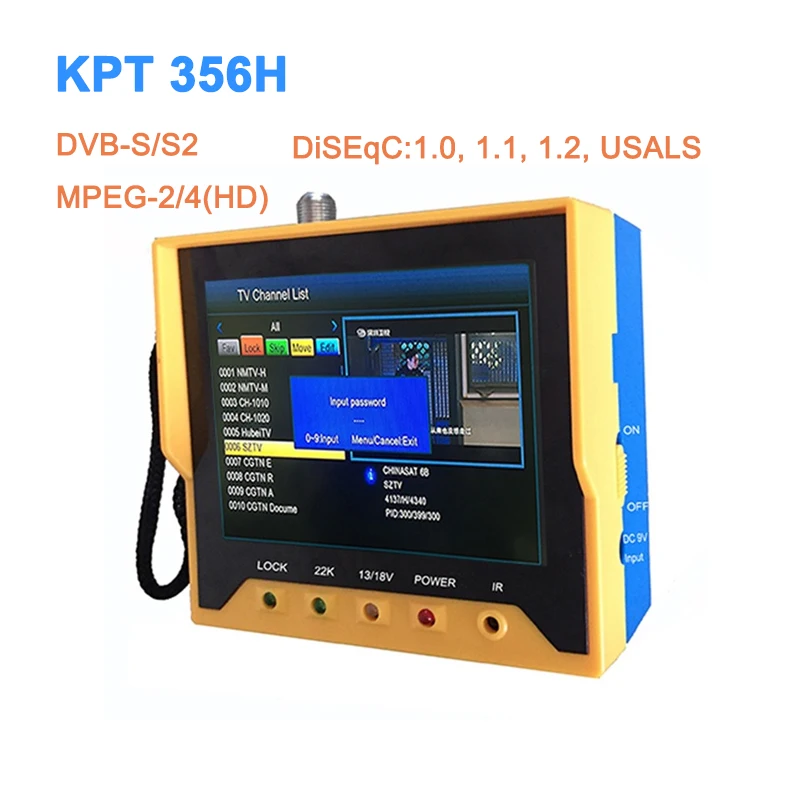 KPT 356H DVB-S/S2 MPEG-2/4(HD) спутниковый сигнал Satfinder USB Media Player ЖК-панель Цифровой искатель -