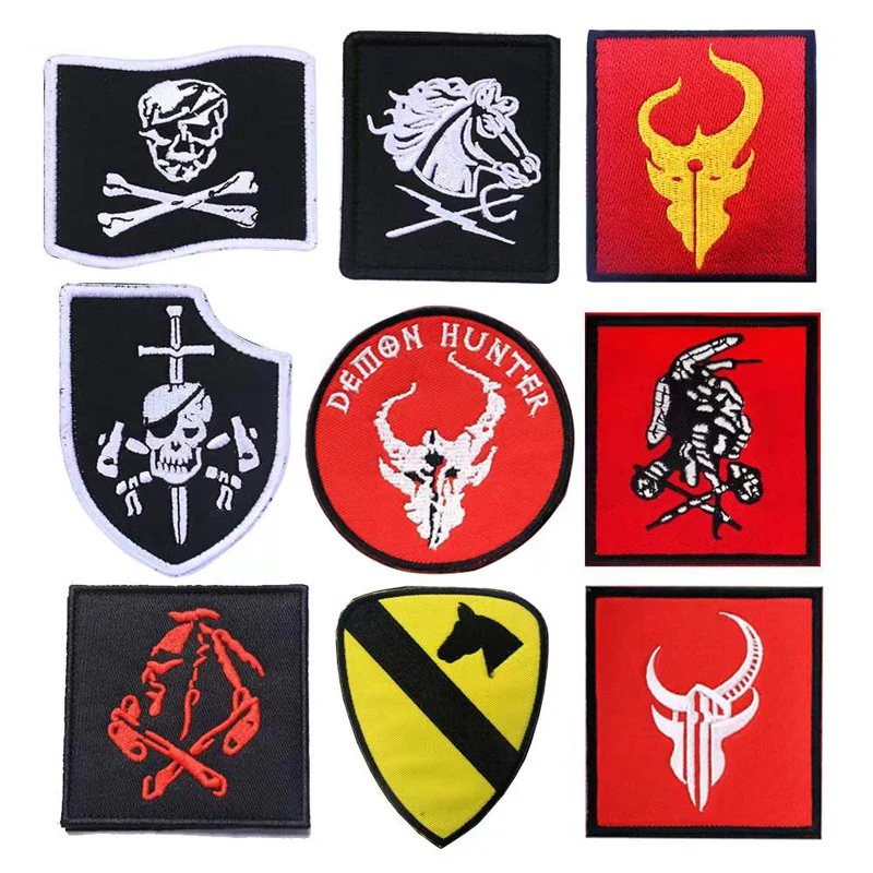 

Embroidered Patch Military Tactics chapter demon hunter skeleton pirate armband Velcro badge backpack embroidered chapter