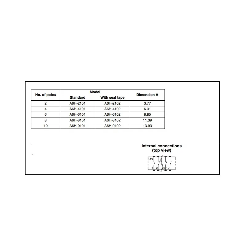 1 шт./лот импортные миниатюрные DIP-переключатели A6H-2102-PM 2 положения SMD шаг 7