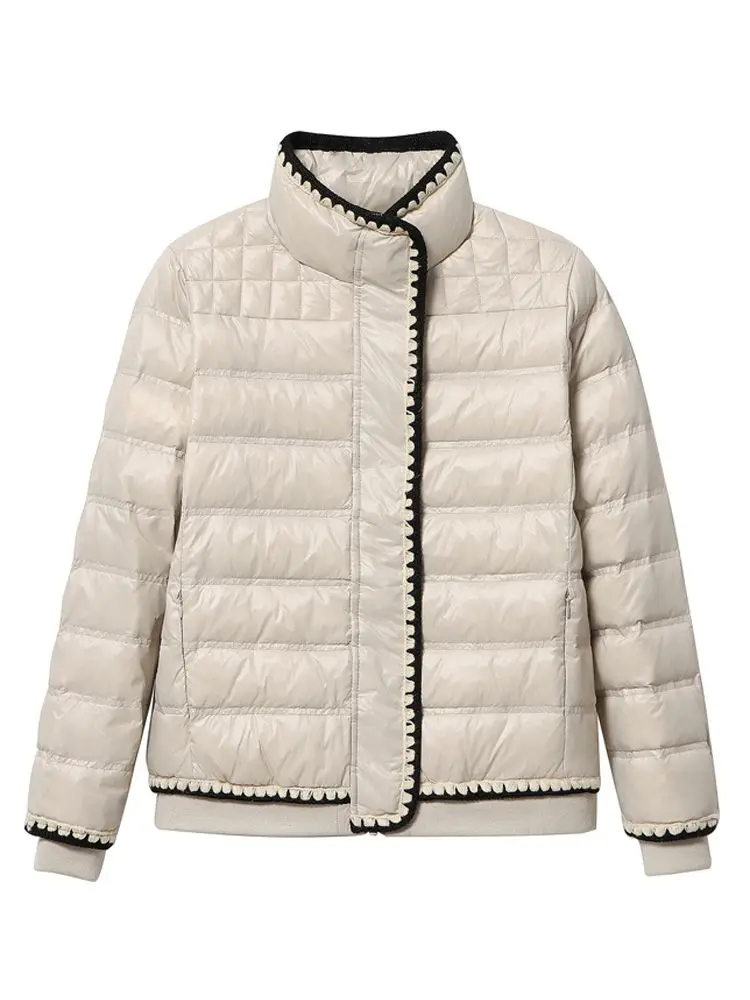 New Women Vintage Style Down Jacket White Duck Down Jackets Autumn Winter Warm Coats And Parkas Female Outwear