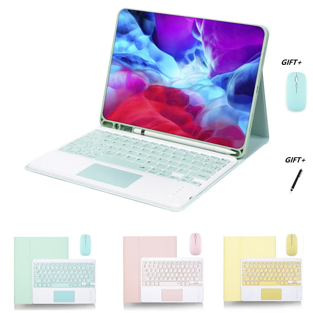 

For iPad Air 4 5 10.9 2022 10.2 9th Wireless Bluetooth Keyboard With Touch Mouse Case Cover For iPad 2017 2018 9.7 Pro 10.5 11