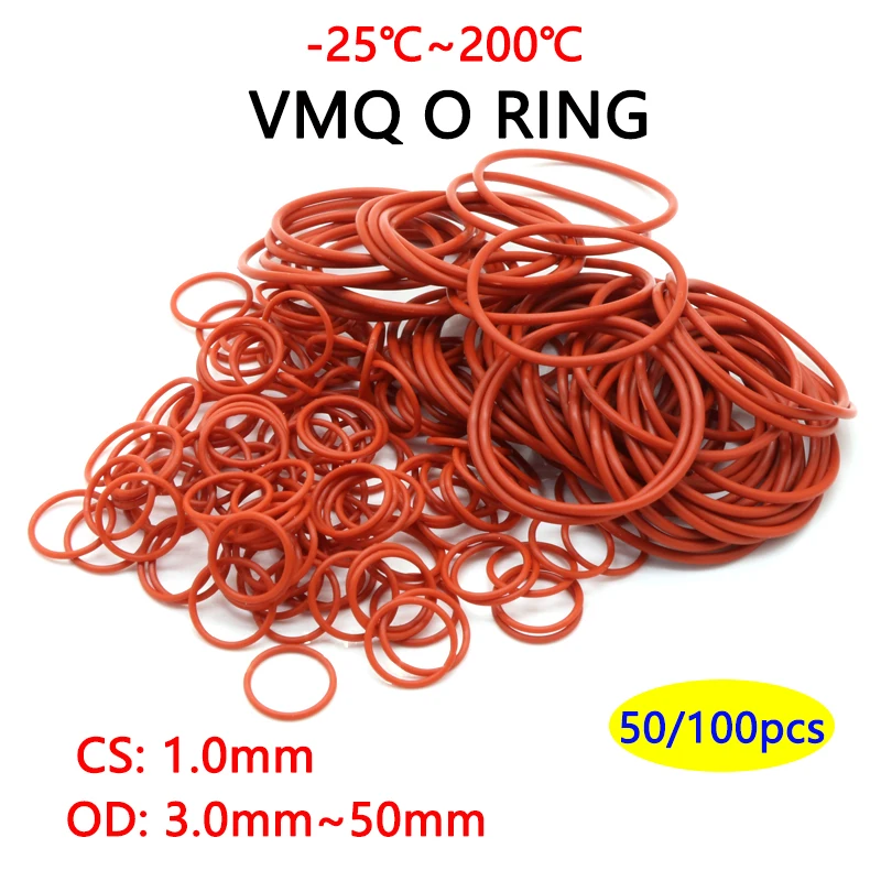 50/100 шт. пищевое уплотнительное кольцо VMQ CS 1 мм наружный диаметр 3 ~ 50