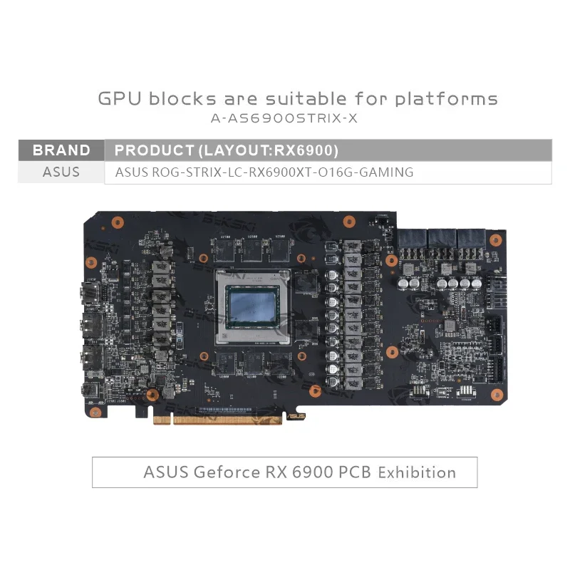 Bykski A-AS6900STRIX-X для блока воды ASUS ROG-STRIX-LC-RX6900XT-O16G-GAMING GPU/полная обложка из меди