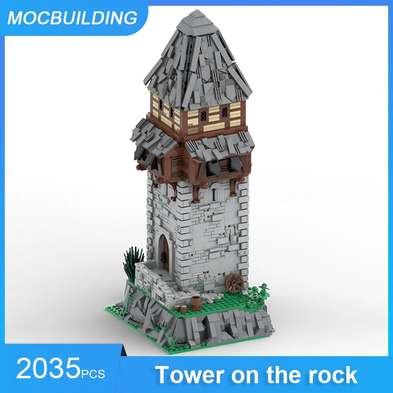 

MOC Building Blocks Assemble Bricks Defence Tower on the Rock Castle Series Display Architecture Xmas Kids Toys Gifts 2035PCS