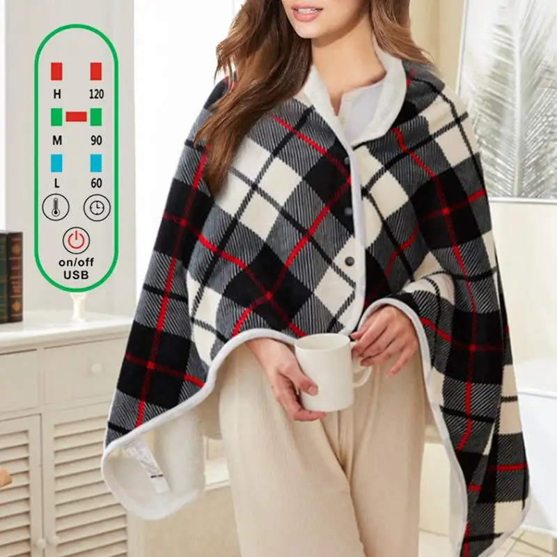 

Зимняя теплая шаль с подогревом, бытовое электрическое одеяло с USB, регулируемый Электрический матрас, мягкое тепловое одеяло с подогревом