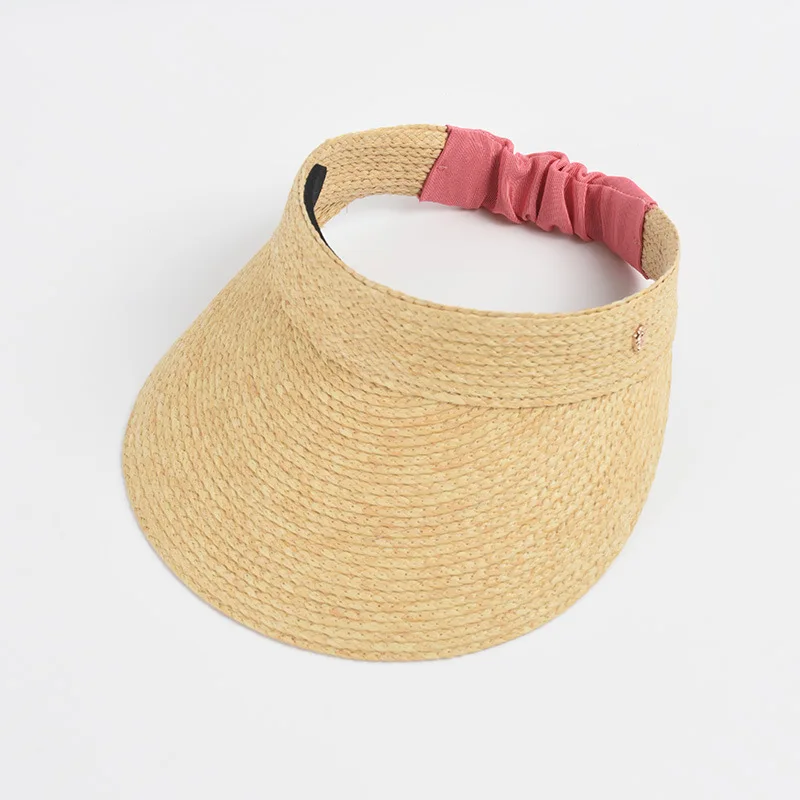 

Hat Women Straw Cap Summer Visor Empty Top UPF 50 Sun Protection Wide Brim Beach Accessory Sports Running Golf Yoga Outdoors