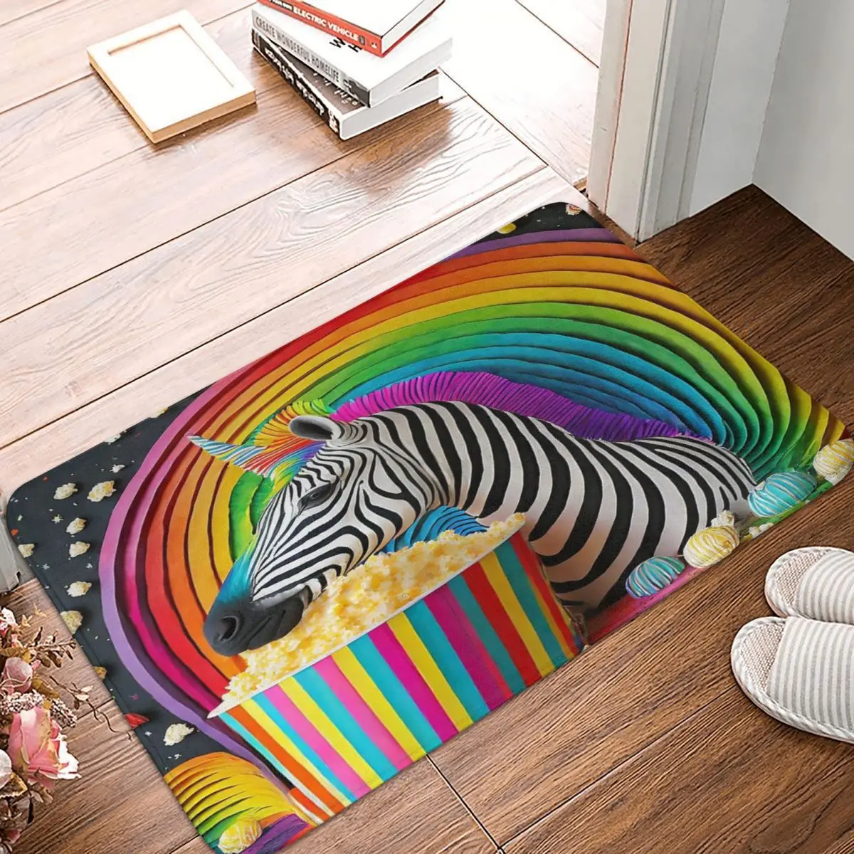 

Красочный праздник Радуга Зебра 60x40 см Ковер Полиэстер коврики настраиваемые ванная комната Домашний декор