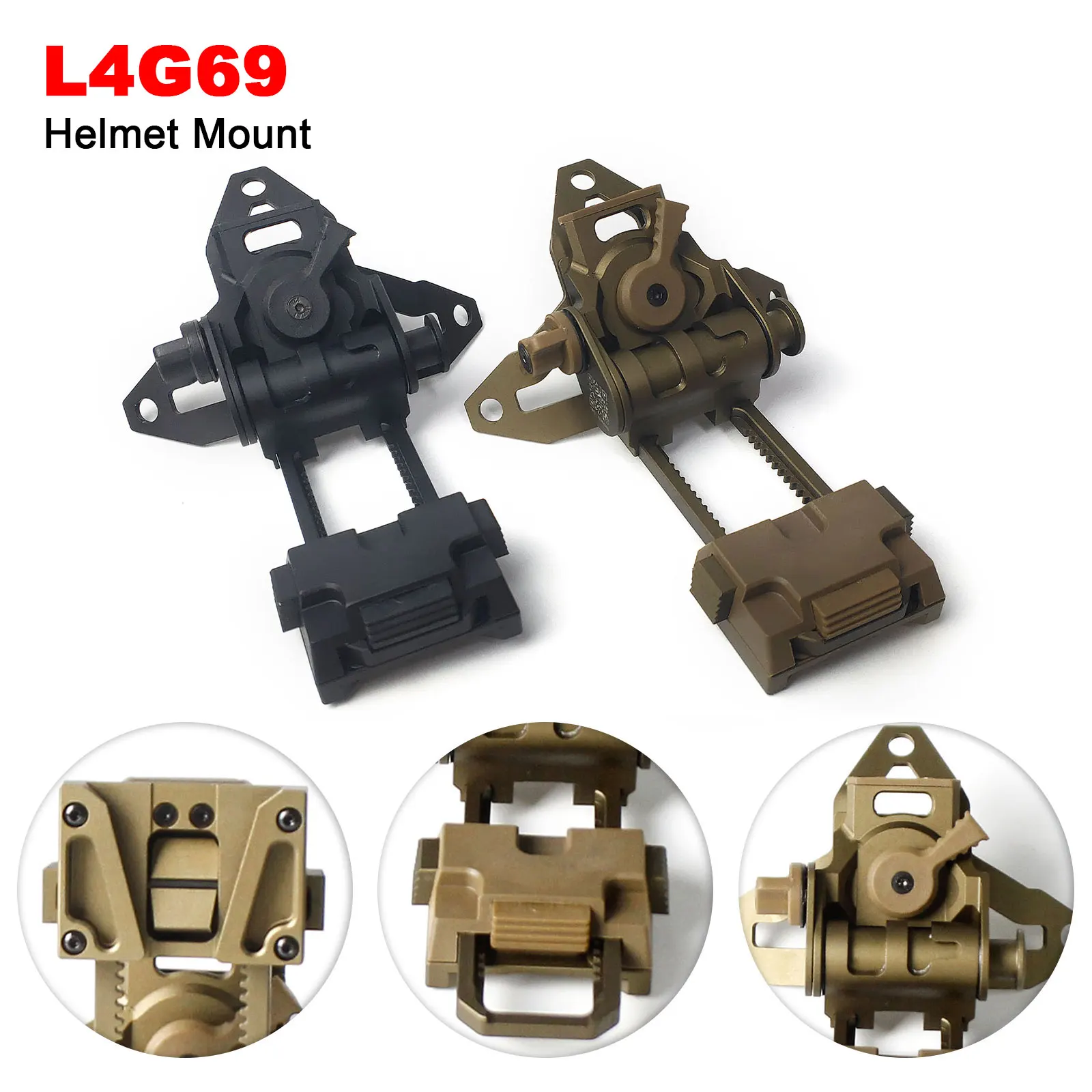 Тактическое крепление L4 G69 для очков ночного видения L4G69 NVG (PVS14, PVS15, PVS18, PVS31, GPNVG18) с кронштейном J-Arm и базой QD-крепления (art.: 3920d8a3cebaa) - 3920d8a3cebaa