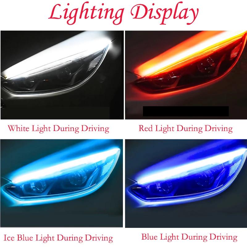 2 шт. гибкие водонепроницасветодиодный светодиодные ленты для дневных ходовых