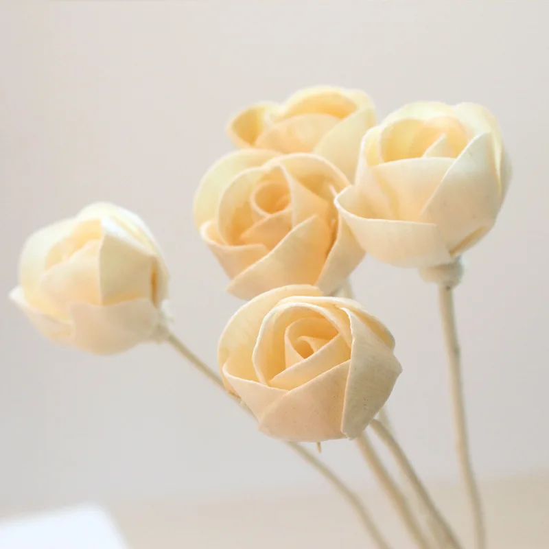 

10pcs Dried Camellia Flower Rattan Reed Sticks Natural Fragrance Reed Diffuser Aroma Oil Diffuser Rattan Sticks With Flower