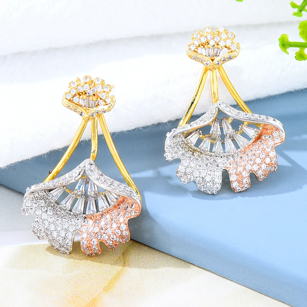

Siscathy Gorgeous Fashion African Leaf Drop Earring For Women Wedding Party Indian Dubai Bridal Jewelry boucle d'oreille