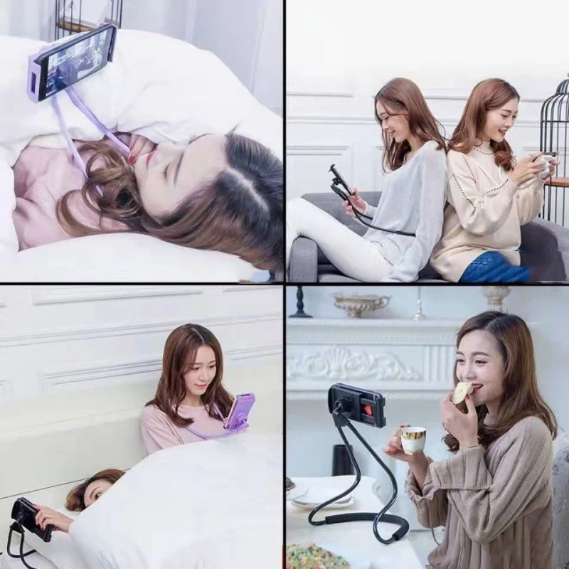 new flexible mobile phone holder hanging neck lazy necklace tablet holder stand for cellphone tablets for iphone huawei xiaomi free global shipping