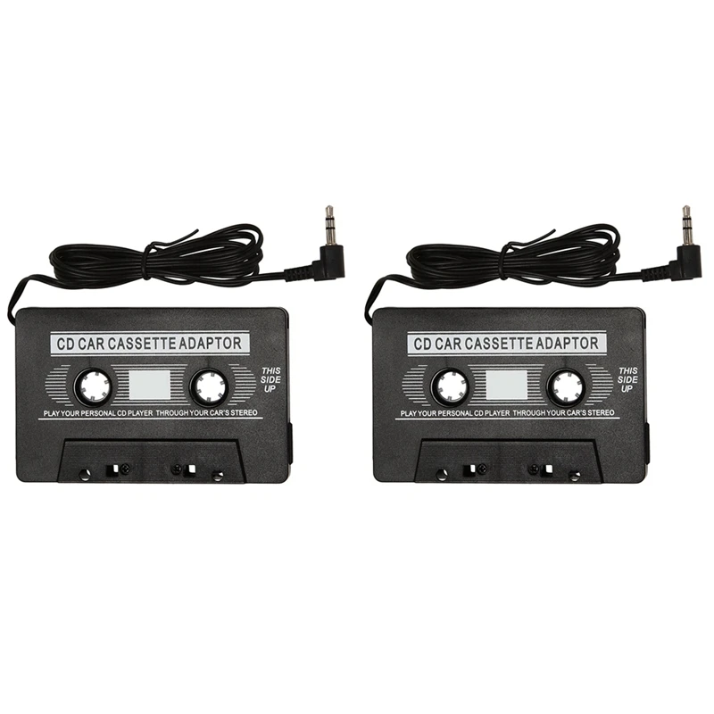 

2Pcs 3.5Mm AUX Car Audio Cassette Tape Adapter Transmitters For MP3 For Ipod CD MD Iphone
