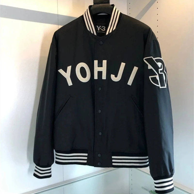 

Y3 Yohji Yamamoto 22AW осенне-зимняя повседневная спортивная бейсбольная куртка на груди с надписью спереди мужская и женская модная куртка