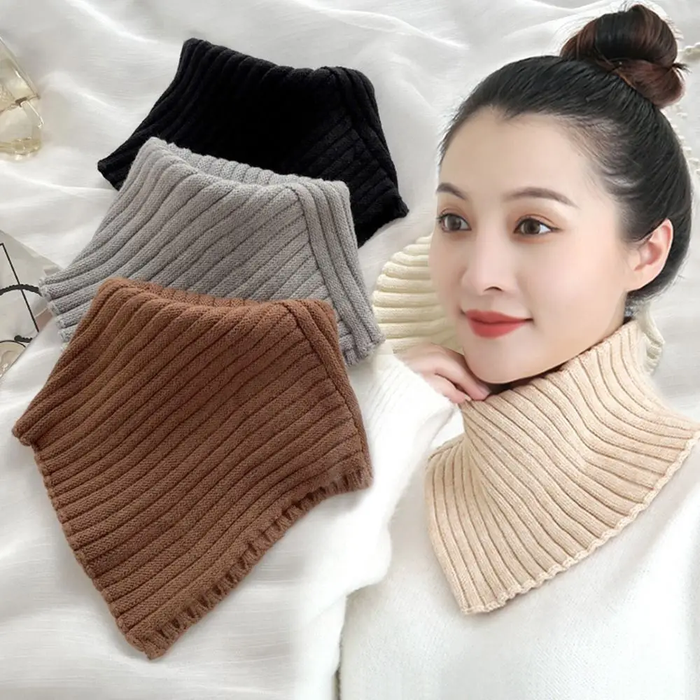 

New Fashion Autumn Winter Knitted Fake Collar Scarf Women Warm Turtleneck Neck Warmer Detachable Winter Warm Windproof Scarf