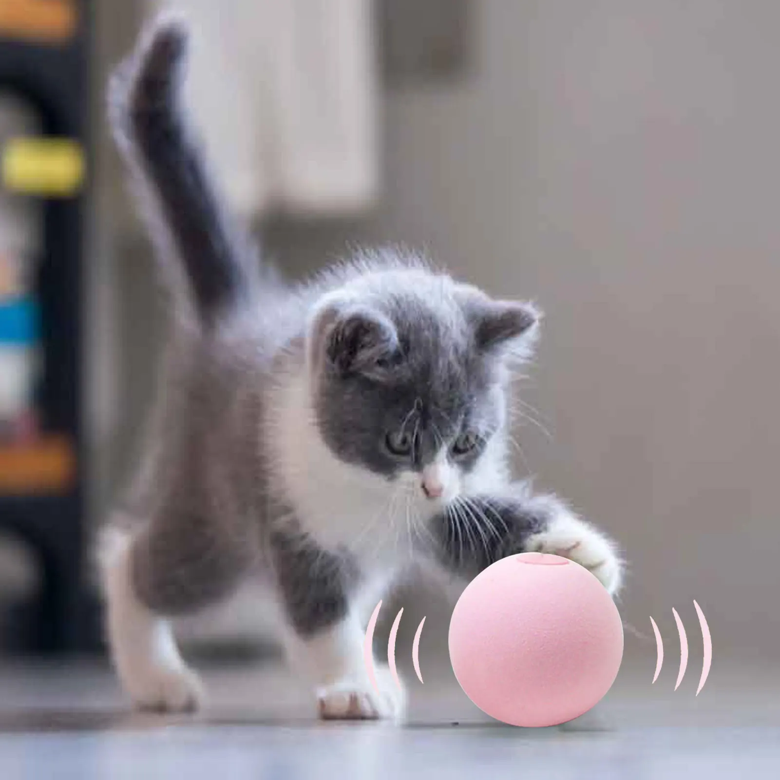 

Smart Cat Ball Interactive Toys Funny Catnip Training Kitty Pet Kitten Playing Squeaky Supplies Products Simulation Animal Sound
