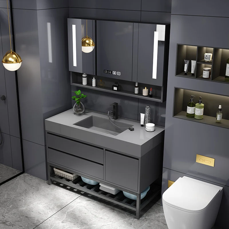 

Large Matte Black Wall-mounted Bathroom Cabinet 36 Inches Unique Standing American Bathroom Vanity Set
