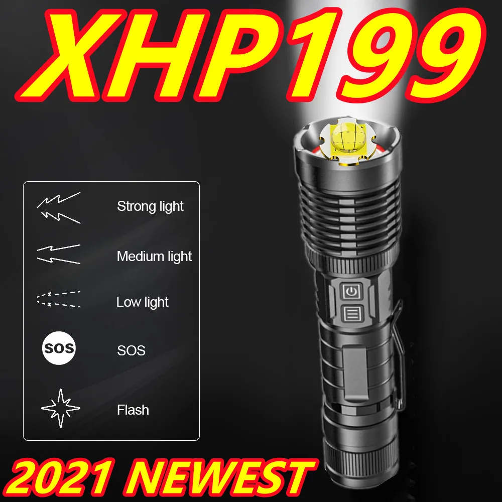 

XHP199 Most Powerful Led Flashlight XHP160 High Power Torch Light Usb Rechargeable Tactical Flashlight Waterproof Zoom Hand Lamp