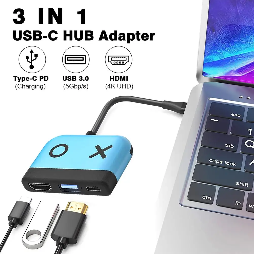 

Док-станция для подключения к порту телевизора, зарядное устройство 4k Hdmi-совместимый адаптер для телевизора, Usb 3,0, 100 Вт, Pd, многопортовый, со...