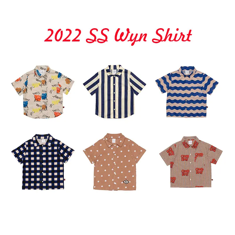 

2022SS Wynken блузки рубашки для мальчиков новые детские модные повседневные пляжные шорты с принтом детская одежда для подростков