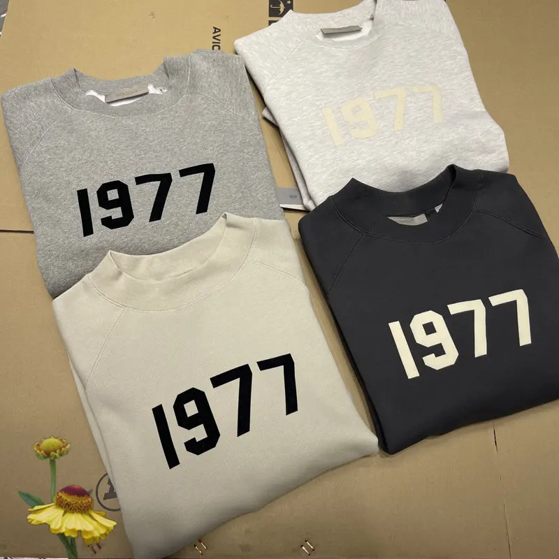 

Men Women LEE FOG ESSENTIALS Hoodies Simple Digital Crewneck Long Sleeve High Quality Cotton Essentials Sweatshirts