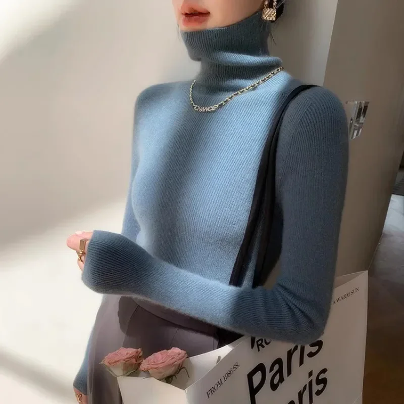 100% свитер из чистого горного кашемира осенне-зимний женский трикотажная рубашка