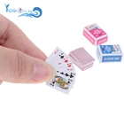 Мини милые мини-игральные карты Миниатюрные для кукол 1:12 миниатюрные игры покерные карты пластиковые для украшения дома