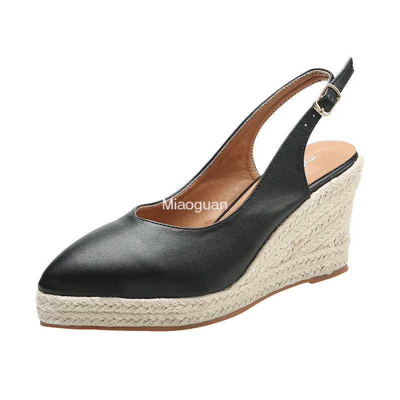 Туфли LIHUAMAO женские с ремешком на щиколотке эспадрильи платформе заостренный