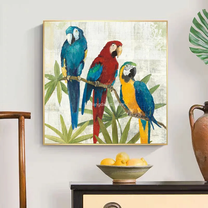 

Modern Abstract Animal Art Canvas Painting for Living Room Cartoon Colourful Bird Posters and Prints Wall Art Picture Home Decor