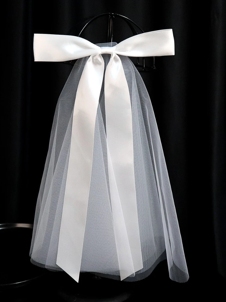 

Hair Jewelry New Bow Tassel Veil Super Fairy Short Veil Bride Wedding Dress Accessories Studio Photography Travel with Makeup