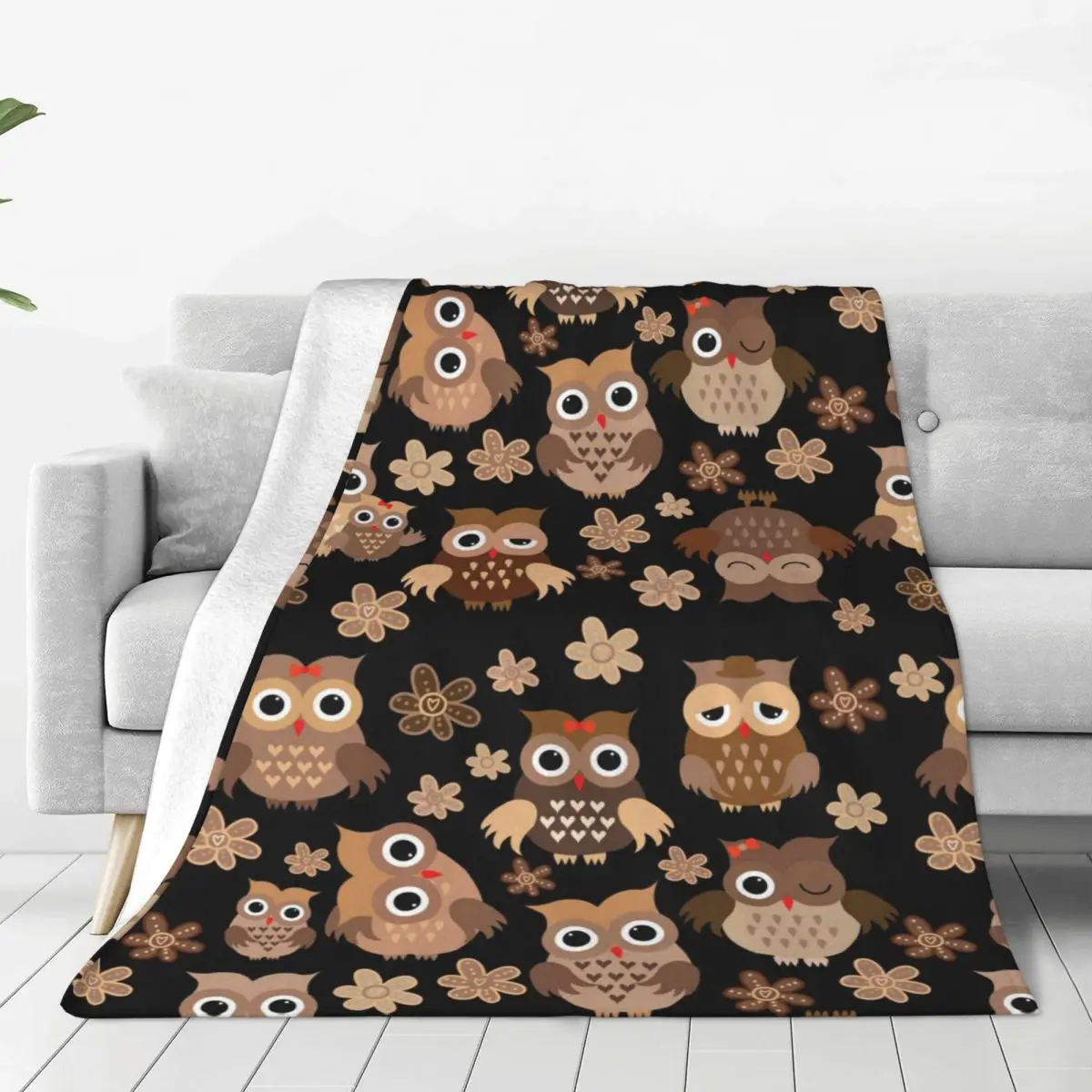 

Owl Soft Fleece Throw Blanket Warm and Cozy for All Seasons Comfy Microfiber Blanket for Couch Sofa Bed 40"x30"