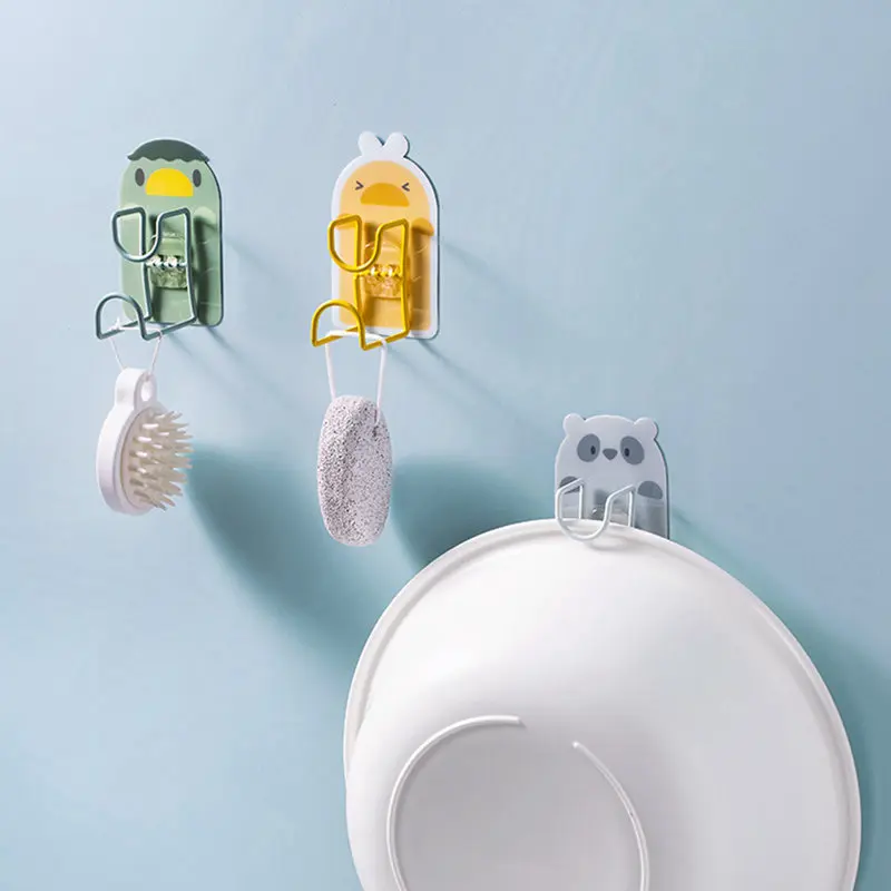 

1Pcs Punch-Free Sticky Bathroom Kitchen Traceless Washbasin Save Space Organizer Wall Mount Hook Holder Adhesive Storage Rack