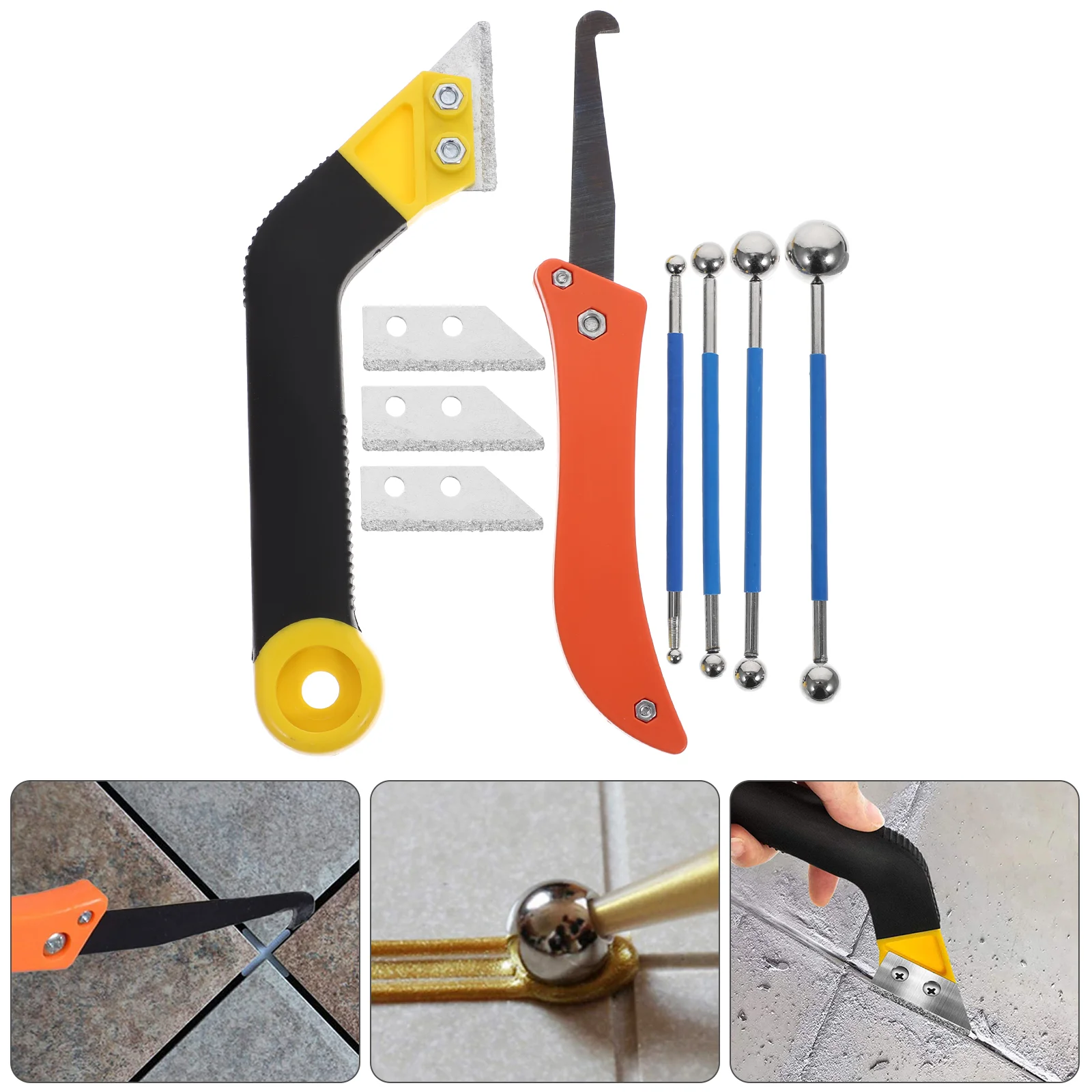 

Grout Saw Ball Angled Removal Tool Caulk Remover Tile Glass Cleaner Scraper Adjustable